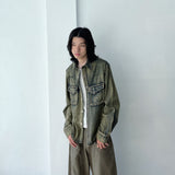 Denim Vintage Washed Double Pocket Boxy Shirt
