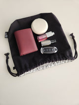 terazzo string pouch bag - black
