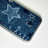 フェイドデニムスターダストスマホケース ブルーインディゴ (SV_MagSafeGlass)