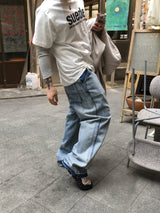 No.1664 cut off washing denim PT