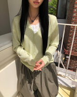 ユニエルボタンロングスリーブカーディガン