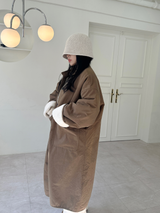 (UNISEX) 2WAY - 2 COLORS ウールオーバーサイズロングフィールドリバーシブルジャケット