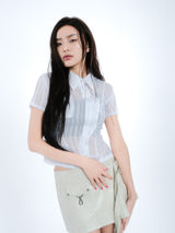 PLEATES WRAP SKIRT [IVORY]