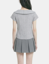 Check Sailor Ribbon Shirt