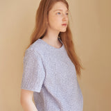 リンクルクロップTシャツ　バイオレット