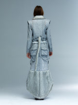Emoha Silver Cat Tail Burst Leather Fishtail Skirt