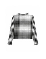 Andy Houndstooth Puff Long-Sleeve Jacket Black