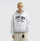 2-way Crop Fit System Hooded Zip-up White Melange