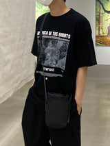 ギリシャ白黒ラウンド半袖T 2C