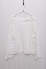 Wave Lace Pattern Knit (White)