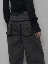 LEOPARD LACE PANTS CHACOAL