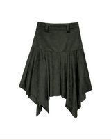 brondy matte suede asymmetric sk