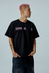 ストリートリーグ グラデーションアートワーク ロゴ オーバークロップフィット Tシャツ (ブラック)
