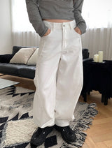 Cotton wide curved pants(4color)