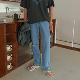 ASCLO Lung Semi Wide Cut Denim Pants