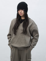 ステッチVネックスウェットフードTシャツ