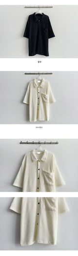 Lema pocket short-sleeved shirt cardigan