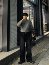 Tei velvet wide denim pants
