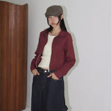Honty Pastel U-Neck Round Cropped Knitwear