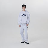 HANDLE EMBRODERY HALF LOGO HOODIE
 - WHITE
M/GREY