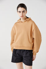 balloon crop hoodie_brown