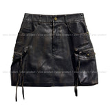 Tiny Washing Leather Skirt