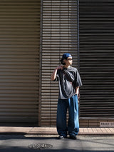 GO ピンタックカーブデニムパンツ GO