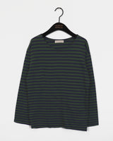 コンテストライプ オーバーサイズフィット 長袖Tシャツ