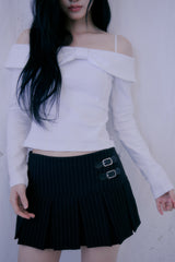 Plum Pleats Skirt (Black)