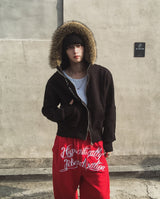 Zenith embroidered brushed wide pants