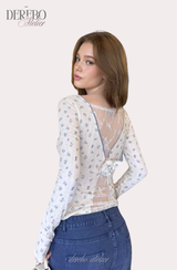 ルディバックレースロングスリーブTシャツ