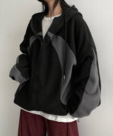 Tucson Coloring High-Neck Fleece Hooded Zip-Up