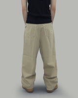 Chiro Stitch Cotton Pants (Beige)