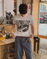 グランジ ヴィンテージ フォト プリント ショートスリーブ Tシャツ