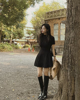Woods Half-Neck Mini Dress