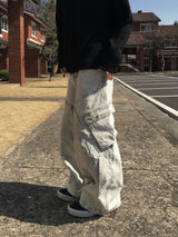 ラムスグレーカーゴカーブデニムパンツ