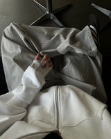 Eyelet full hoodie zip up