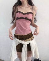 coeur rosy tone lace sleeveless top