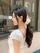 #RS Dot Puff Frill Short Sleeve Blouse + Scrunchie Set