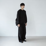 webbing belted cotton wide pants