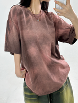 GRADATION WOVEN COLORBLOCK OVERFIT SHORT SLEEVE🖤🤎💙🩷 - 4 COLORS
