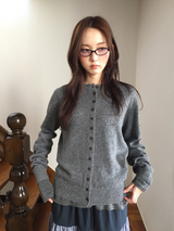 Dual-button round cardigan (3color)