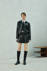 MOLLY LEATHER CROP JACKET / BLACK