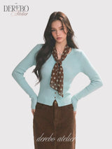 mint dot scarf cardigan