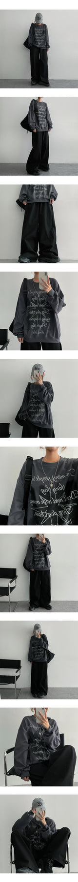 [3 Tier Length] [S-3XL] ウェンドサイドスリットバンデッドワイドパンツ (4 colors) ヘムストリング