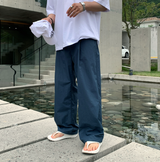 ワイビードクールアイスストリングピンタックワイドパンツ