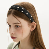 Satin Dot Volume Hairband _ Black