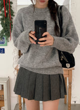 #Cozy Hairy Pastel Wool Loose Fit Knit (5color)