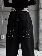 アイレットパンチングワイドパンツ (2color)