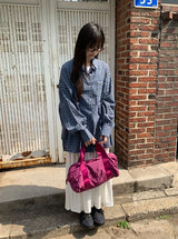 [unisex] Tail Overfit Pocket Check Shirt